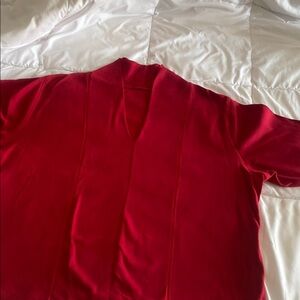 Chic Red V-Neck Sweater